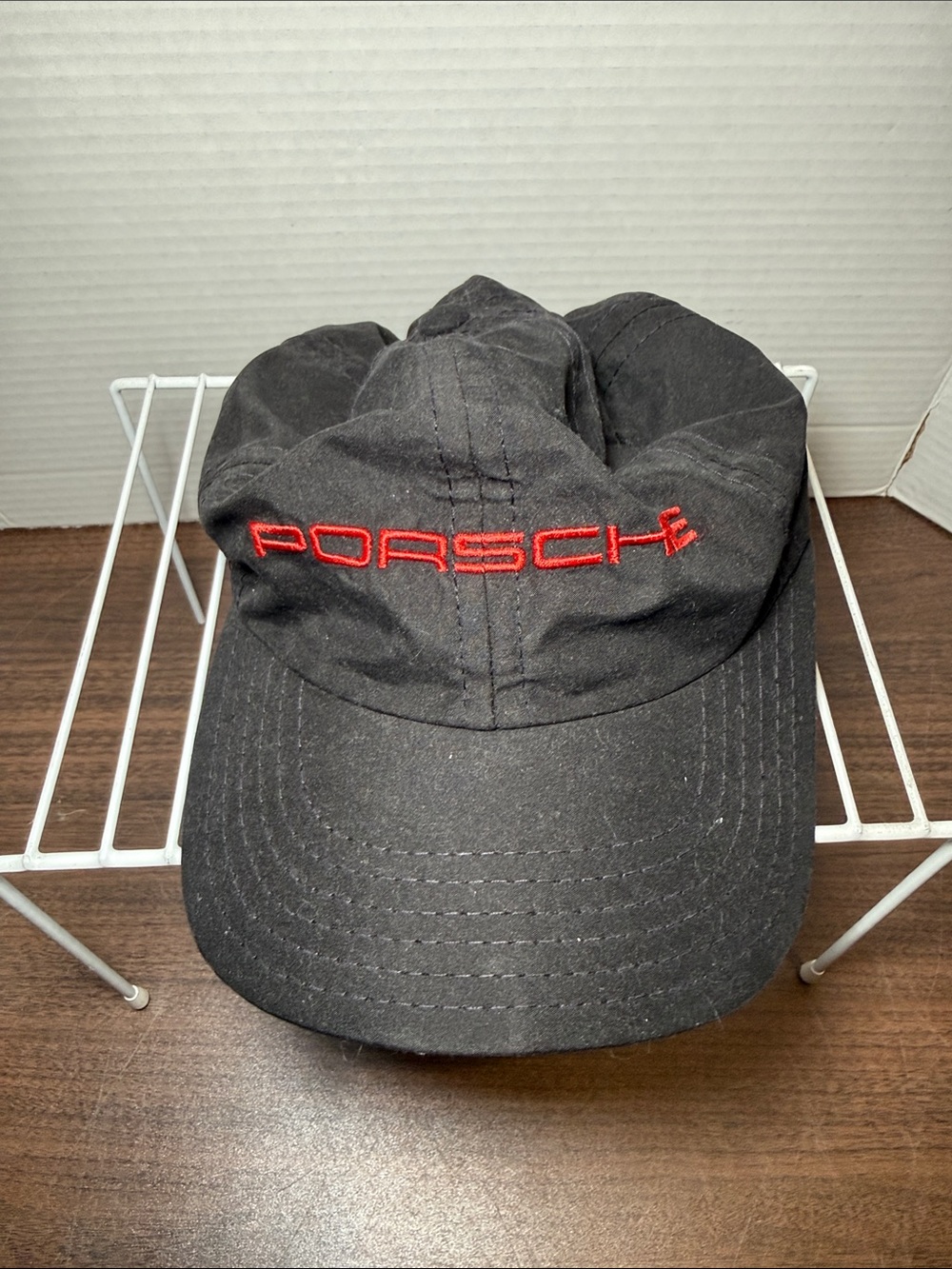 Vintage 90s Embroidered Porsche Dad Hat Black